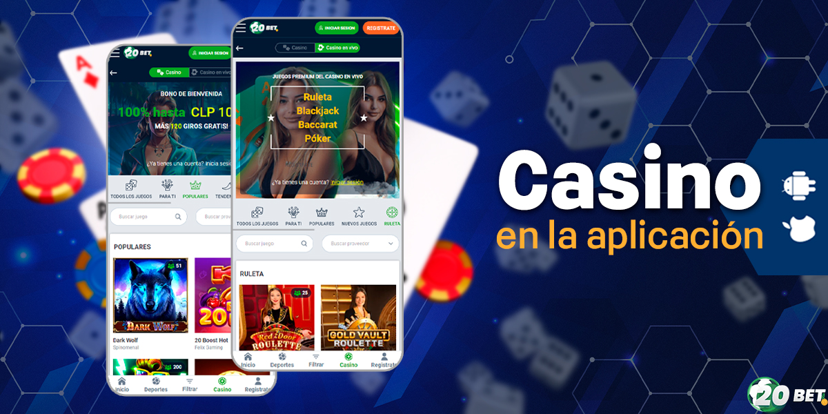 Jugar a juegos de casino en la aplicación móvil