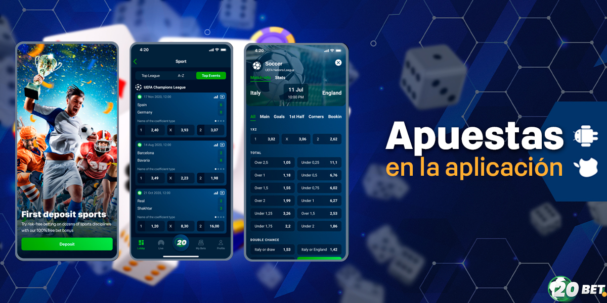 Apuestas deportivas en la aplicación